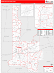 Terre Haute Metro Area Wall Map Red Line Style